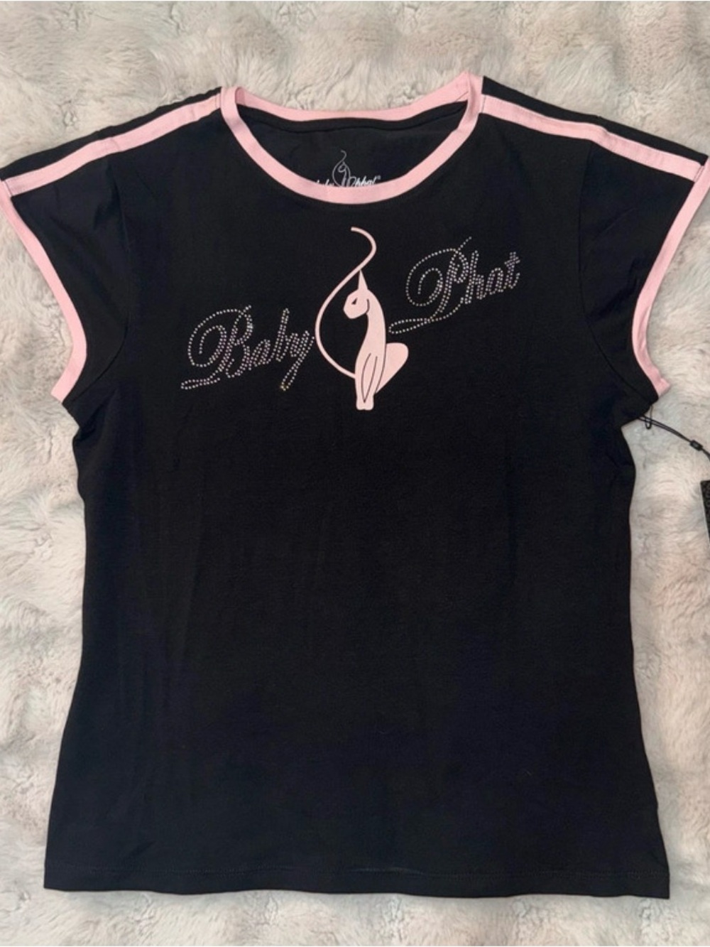 Baby Phat Black Pink Ringer Graphic Tee